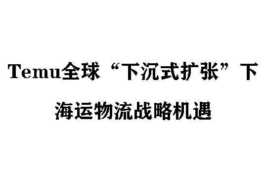 破局点与新蓝海：Temu全球“下沉式扩张”下的海运物流战略机遇