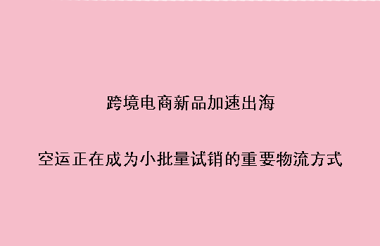跨境电商新品加速出海:空运正在成为小批量试销的重要物流方式