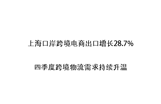 上海口岸跨境电商出口增长28.7%：四季度跨境物流需求持续升温