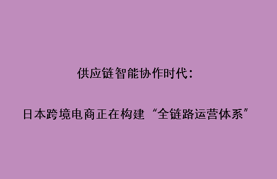 供应链智能协作时代：日本跨境电商正在构建“全链路运营体系”
