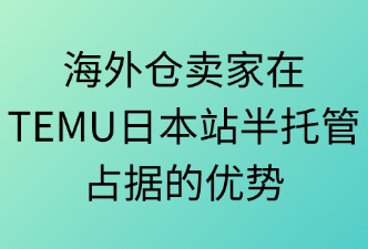 海外仓卖家在TEMU日本站半托管的优势