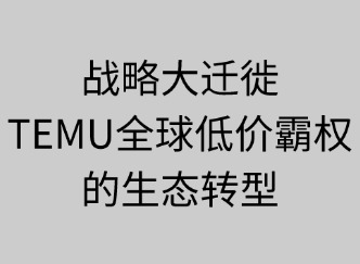 战略大迁徙：TEMU全球低价霸权的生态转型